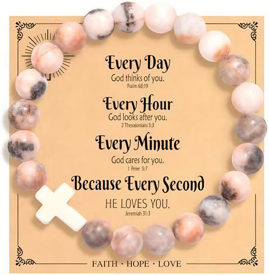 Christian gifts for women, cross bracelet graduation gifts, baptism gifts for daughter/granddaughter/niece, religious inspirational birthday gifts for friends/sisters/mom/grandma, faith jewelry for women